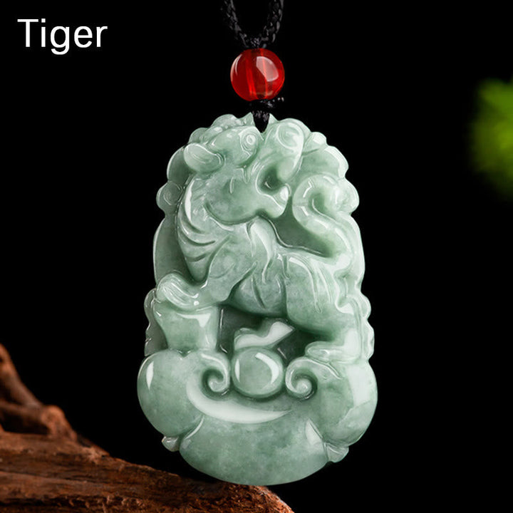 Kette Jade zwölf Tierkreis Natur – Glück – Tiger