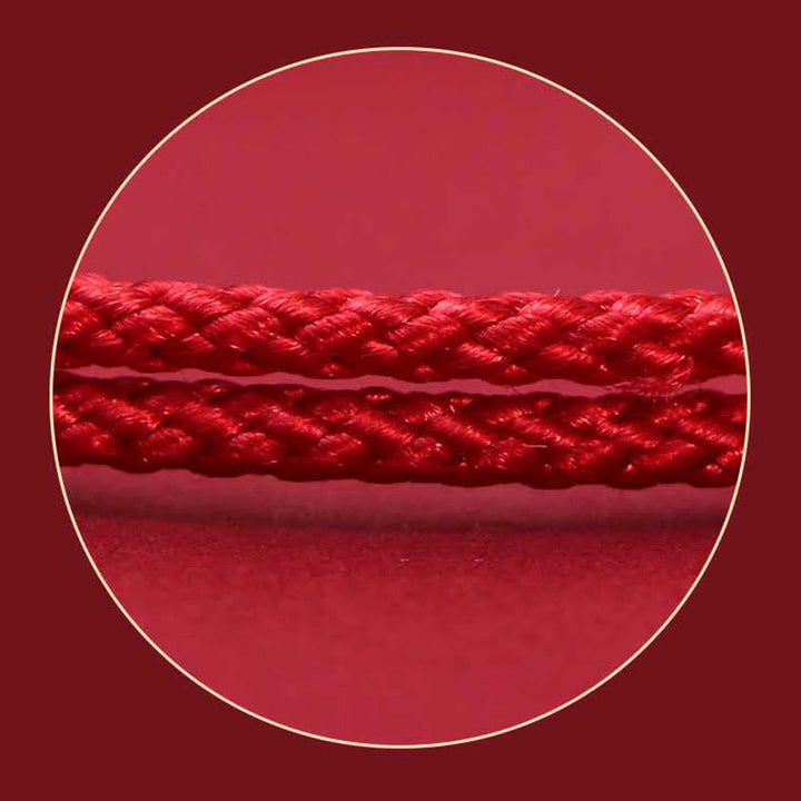 Rotes Seil Armband 925 Silber Fu-Zeichen elastisch traditionell