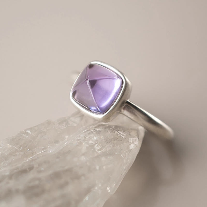 Ring 925 Silber Amethyst Balance heilender Schmuck Kristall elegant