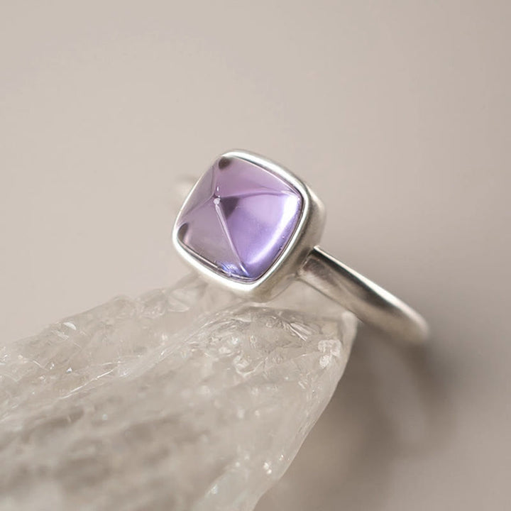 Ring 925 Silber Amethyst Balance heilender Schmuck Kristall elegant