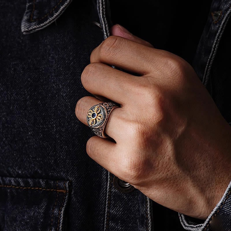 Tibetkreuz Vajra Ring Kupfer Balance Energie Kraft Schutz