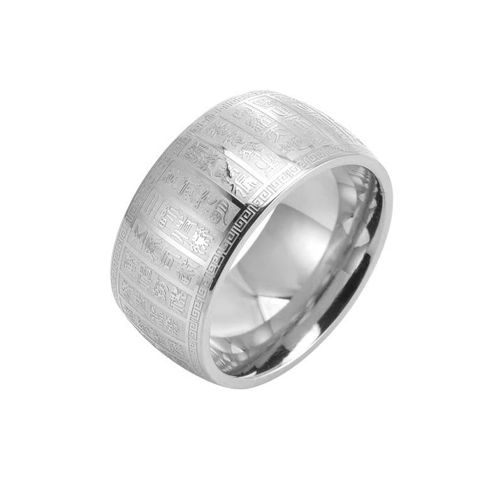 Ring Titanstahl Chinesische Gravur – Balance