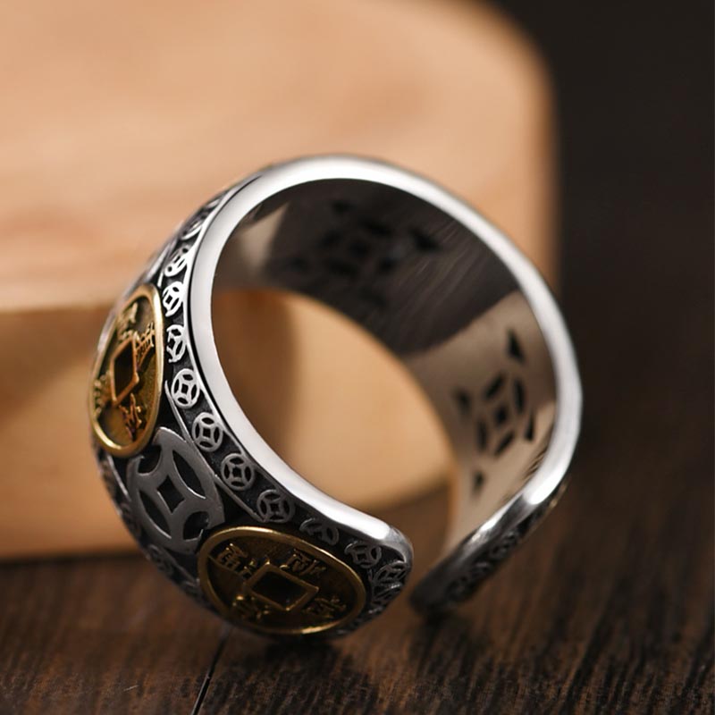 Ring Fünf Kaisermünzen – Balance Feng Shui Glück Schutz Harmonie