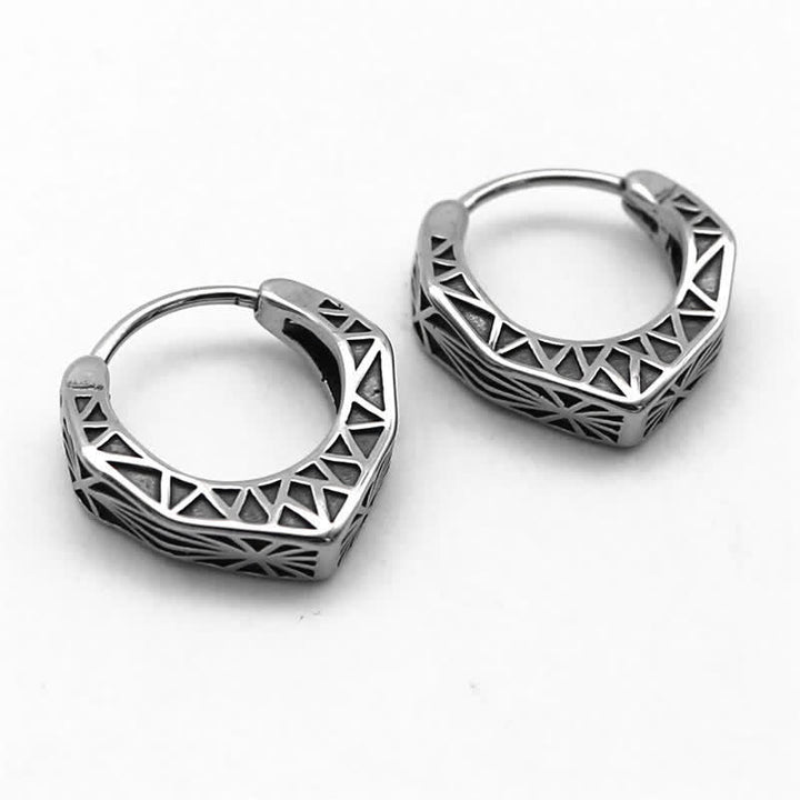 Ohrringe Titanstahl Wikinger Creolen Balance silber Schmuck Boho spirituell