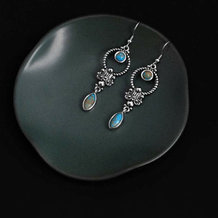 Türkis Ohrringe Wassertropfen Silber Boho Schmuck spirituell Ohrhänger Balance