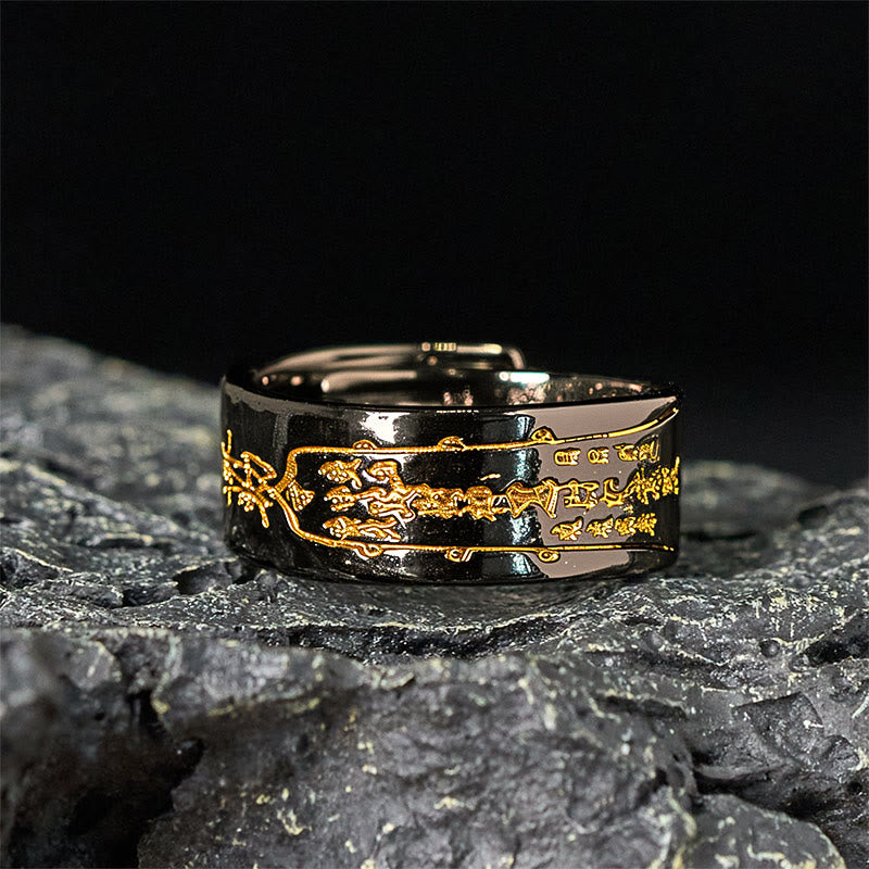 Ring Kupfer Mantra Balance mit Pixiu Drachendesign Fengshui