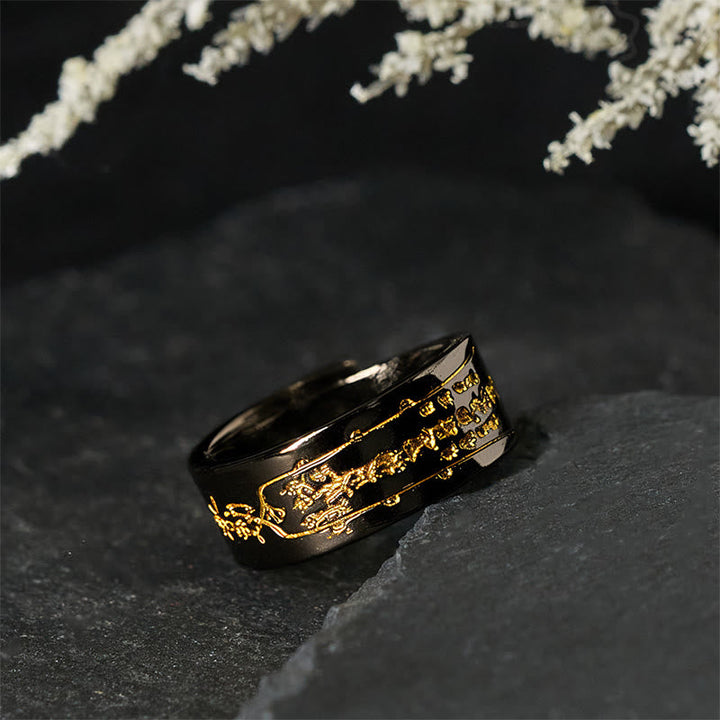 Ring Kupfer mit Mantra Balance Gravur für spirituelle Energie und Schutz