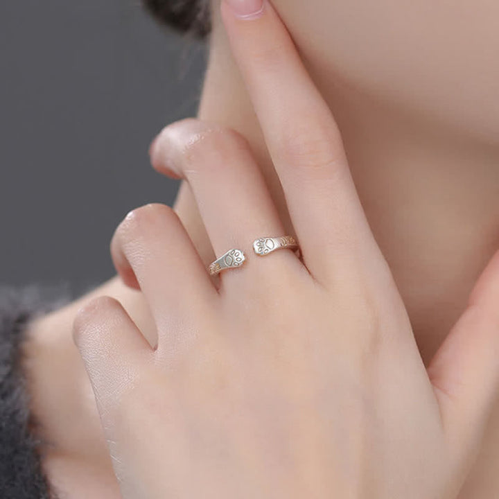 Ring 999er Silber Katzenpfote Balance eleganter Fingerring an Hand