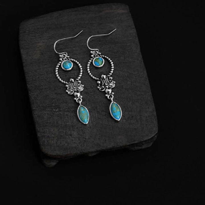 Türkis Ohrringe Silber Wassertropfen Boho Schmuck spirituell Ohrhänger Balance