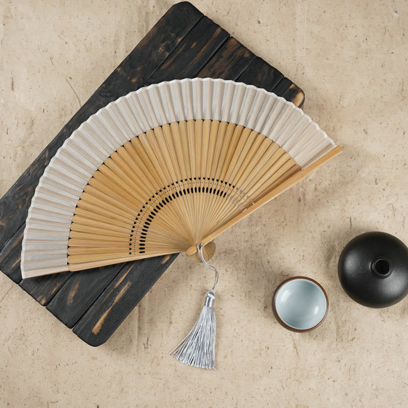 Bambusfächer Kirschblüte Graviert Deko