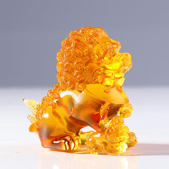 Löwe Figur Liuli Kristall Gold