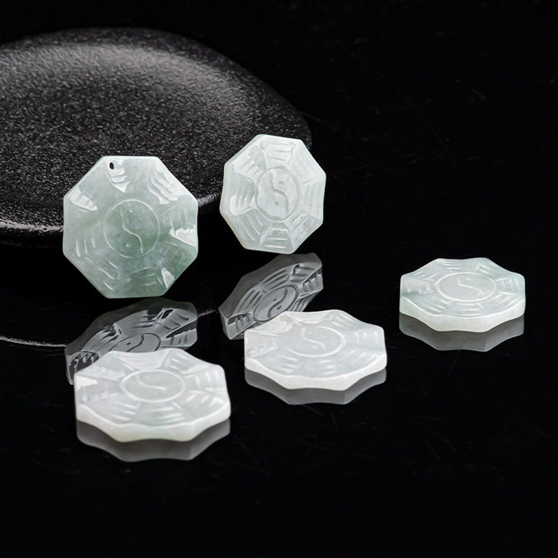 Jade Yin Yang Bagua Anhänger Naturstein Glück
