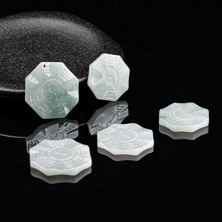 Jade Yin Yang Bagua Anhänger Naturstein Glück