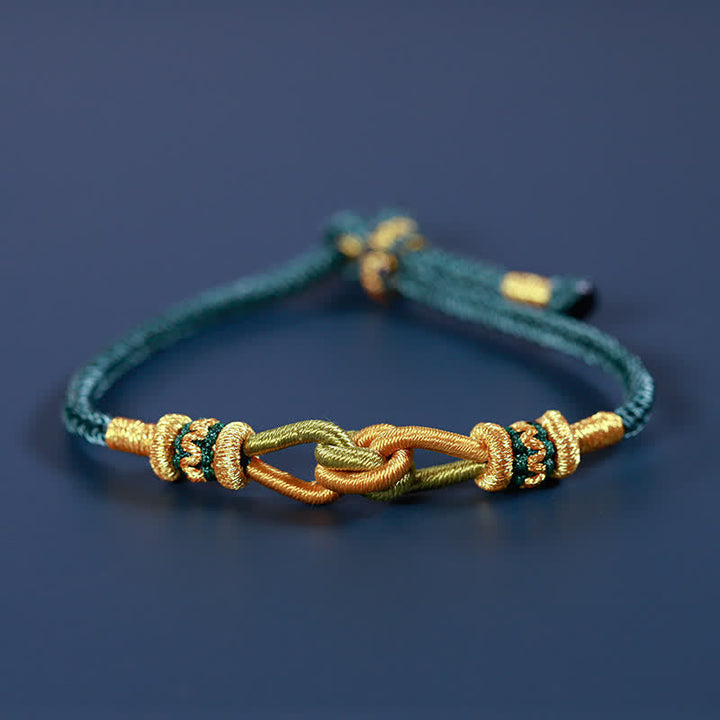 Armband Knotting Faith Stärke geflochten türkis goldene Perlen Knoten