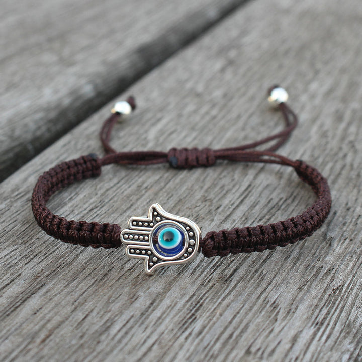 Schutzarmband Hamsa Symbol Evil Eye Schnur