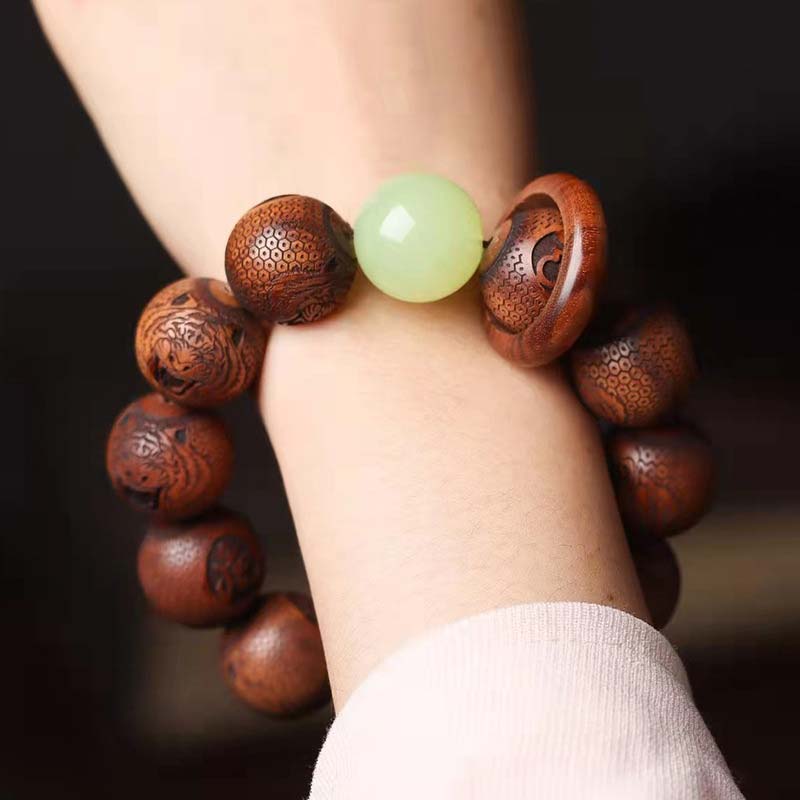 Armband Tibetisches Rosenholz Tiger Gravur