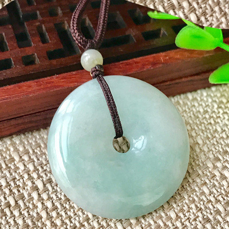 Jade Anhänger Kette Buddha-Perlen Glück grün