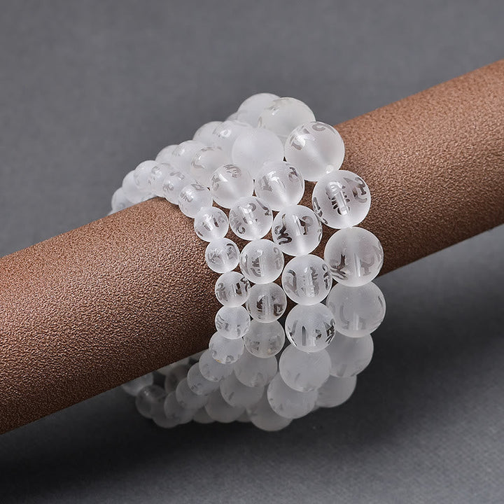 Armband Weißer Kristall Schwarzer Onyx "Schutz"