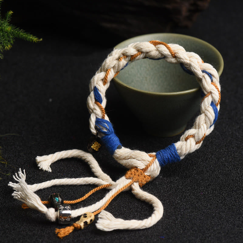 Armband – Glück & Wohlstand & Stärke aus Baumwolle Seil geflochten