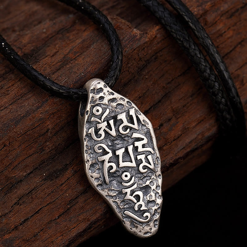 Kette Vajra – Segen – Bild 10 – Silberner Vajra Anhänger Kette Segen buddhistisches Symbol schwarze Kordel