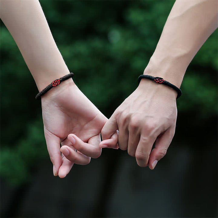 Armband Rot Schwarz Chinesischer Knoten - Schutz