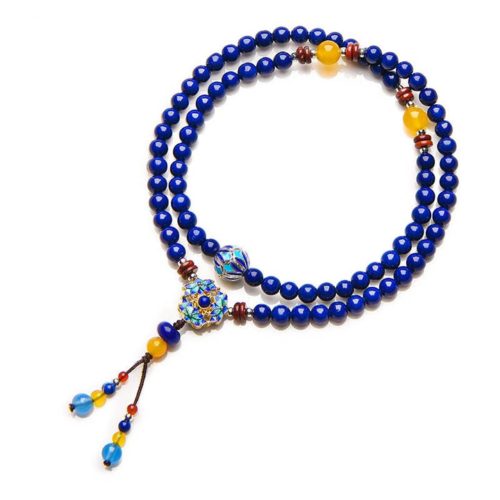 Armband Lazurit Gelb Agate Positiv Perlen Naturstein elastisch Schmuck