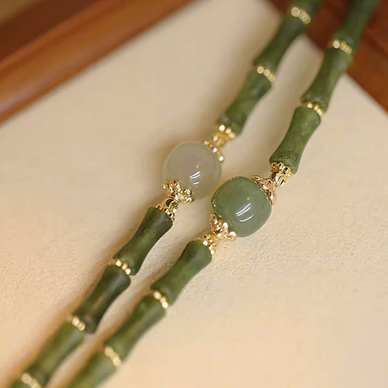 Armband Hetian Jade & Peridot - Bambus