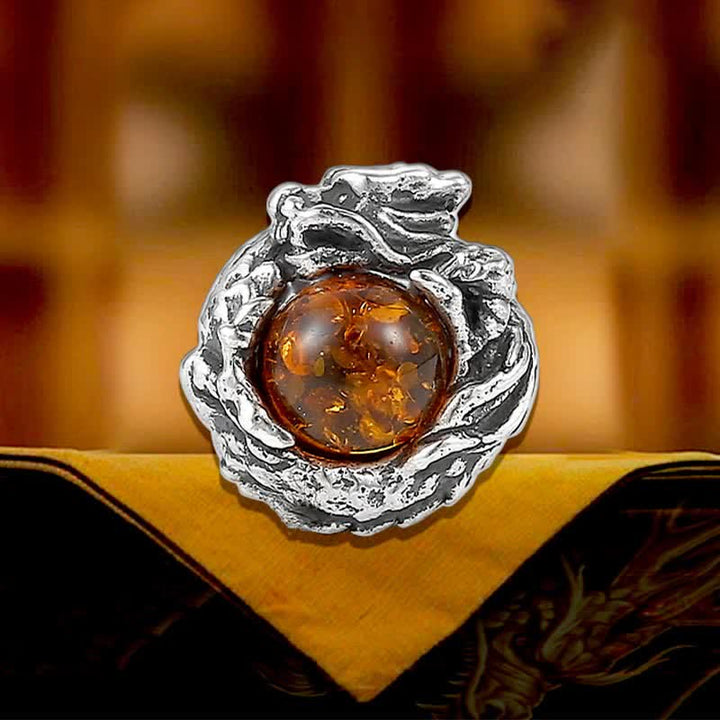 Ohrringe Bernstein Drache Silber Erfolg Schutz spiritueller Schmuck Boho