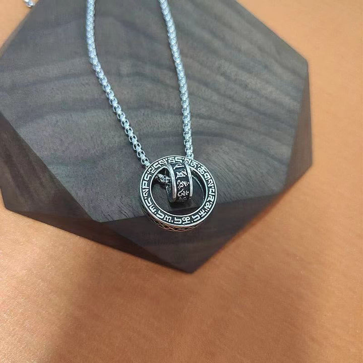Anhänger Kette Tibetischer Gelassenheit Silber Mantra