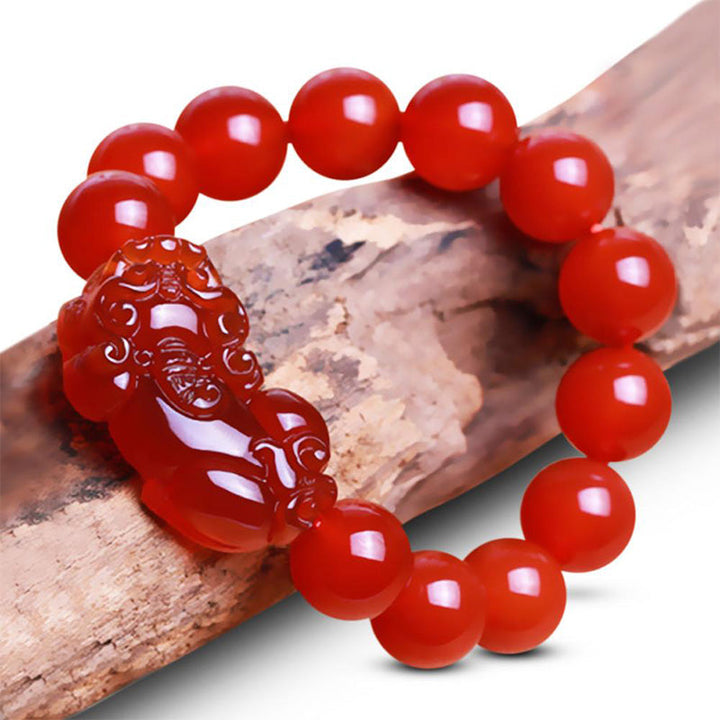 Armband Roter Achat Pixiu - Wohlstand