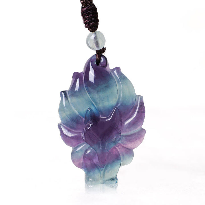 Fluorit Anhänger Kette lila blau Stein Schutz Harmonie Naturstein