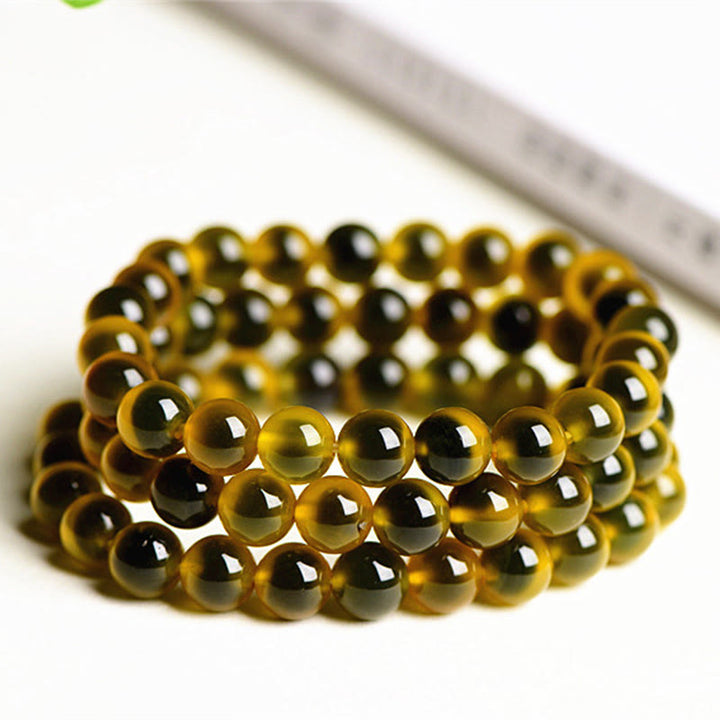 Achat Armband Stärke Harmonie grünes Naturstein elastisch mehrreihig glänzend