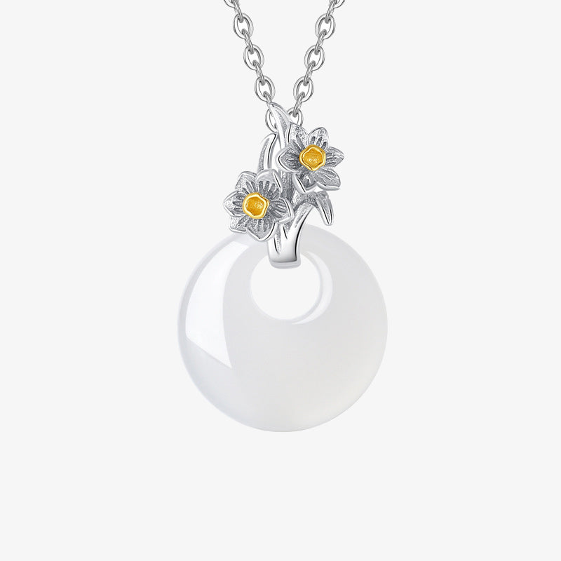 Kette Chalcedon Harmonie Blüten Anhänger Schmuck