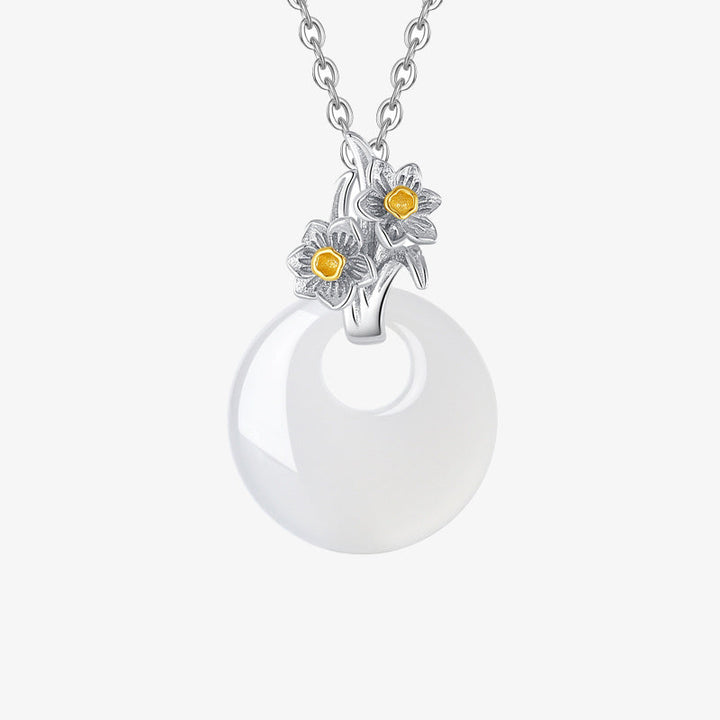 Kette Chalcedon Harmonie Blüten Anhänger Schmuck