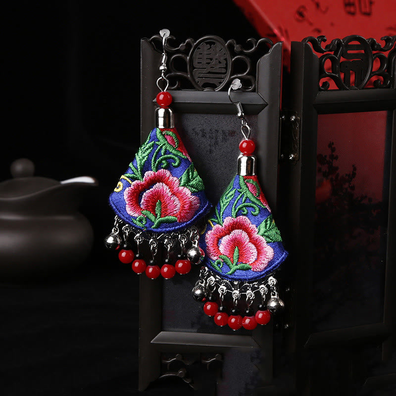 Ohrringe Stickerei Blume – Harmonie