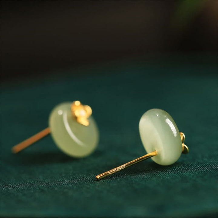 Cyanjade Ohrringe Blume Harmonie grüne Jade Ohrstecker Boho Schmuck spirituell