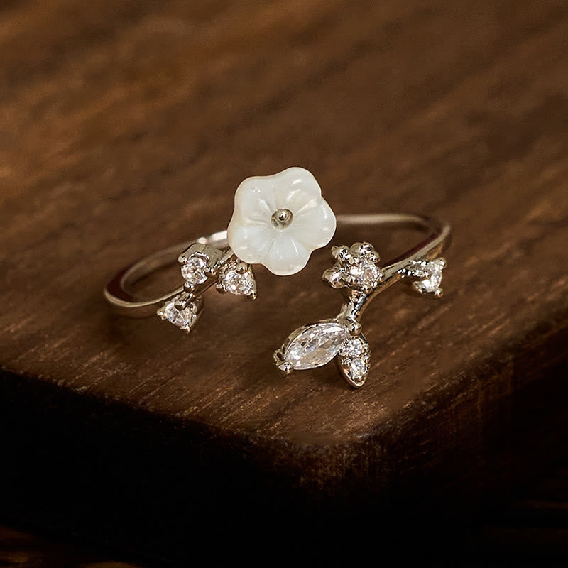 Ring Kupfer Weiße Blume ��� Heilung Kristalle Schutz Energie Glück