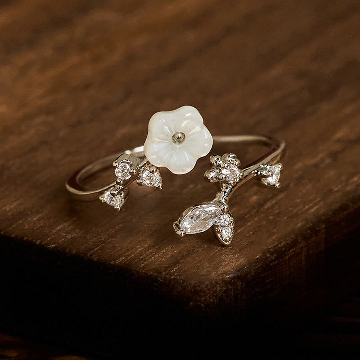 Ring Kupfer Weiße Blume ��� Heilung Kristalle Schutz Energie Glück