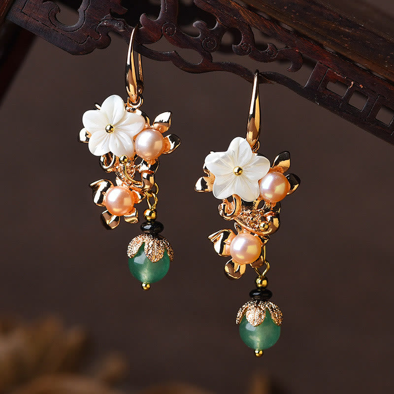 Ohrringe Tridacna Perle Blume