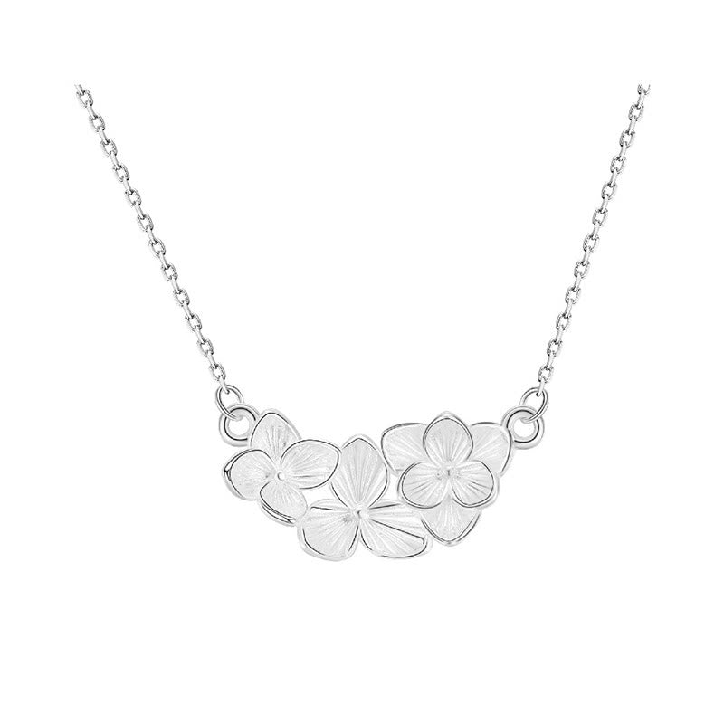 Sterlingsilber Kette Blumen-Anhänger Segen Symbol Halskette
