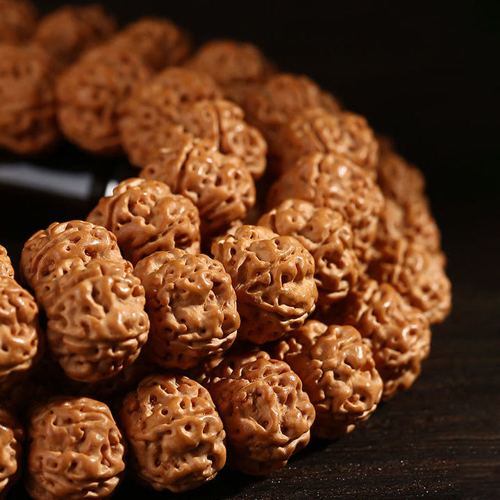 Armband Bodhi-Samen Dzi-Perle Glück Mala geschnitzt Handgelenk Buddhismus Schutz