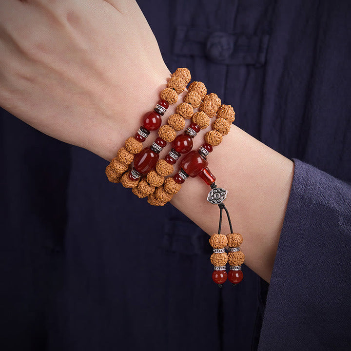 Armband Bodhi-Samen Dzi-Perle – Glück am Handgelenk getragen Achtsamkeit Schutz