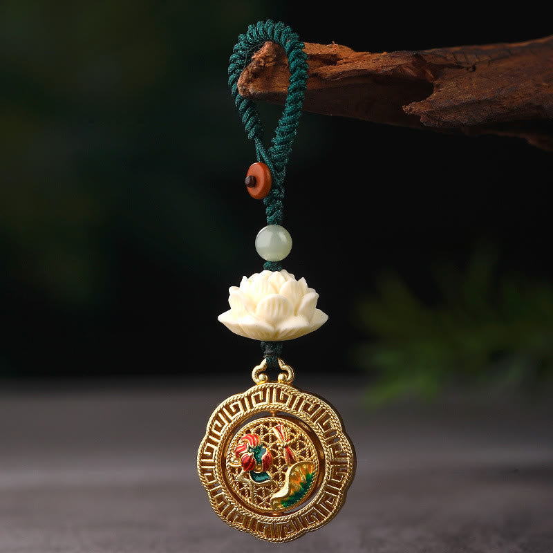 Schlüsselanhänger Bodhi Jade Kupfer – Frieden Lotus Glücksbringer spirituell