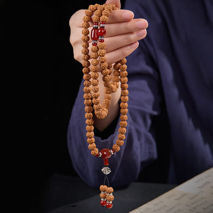 Armband Bodhi-Samen Dzi-Perle – Glück getragen in Hand Mala Schutz