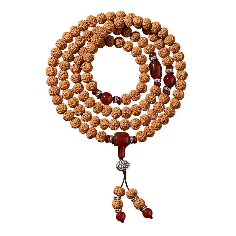 Armband Bodhi-Samen Dzi-Perle Glück Mala Achat Silber Buddhistisch Meditation