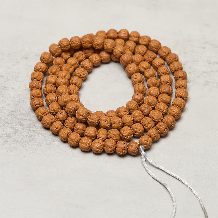 Mala Bodhi – Wohlstand Harmonie Armband aus Bodhi-Samen Perlen Handgelenk getragen