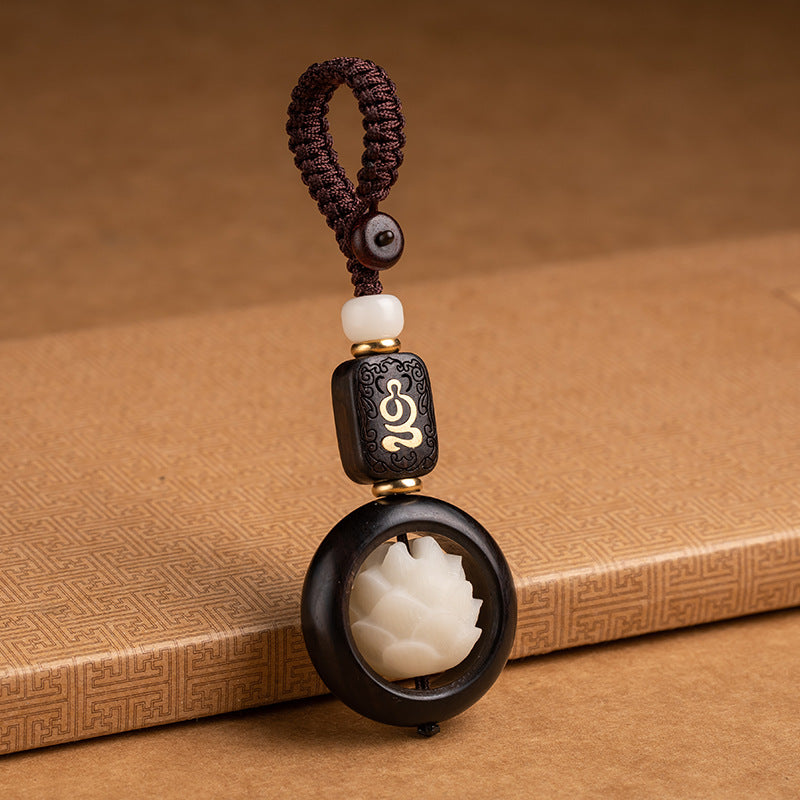 Schlüsselanhänger Bodhi Lotus Ebenholz