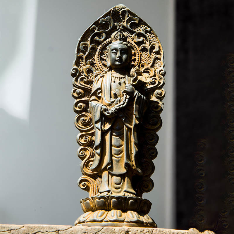 Buddha Amitabha Guanyin Eisen Rost Geschenk