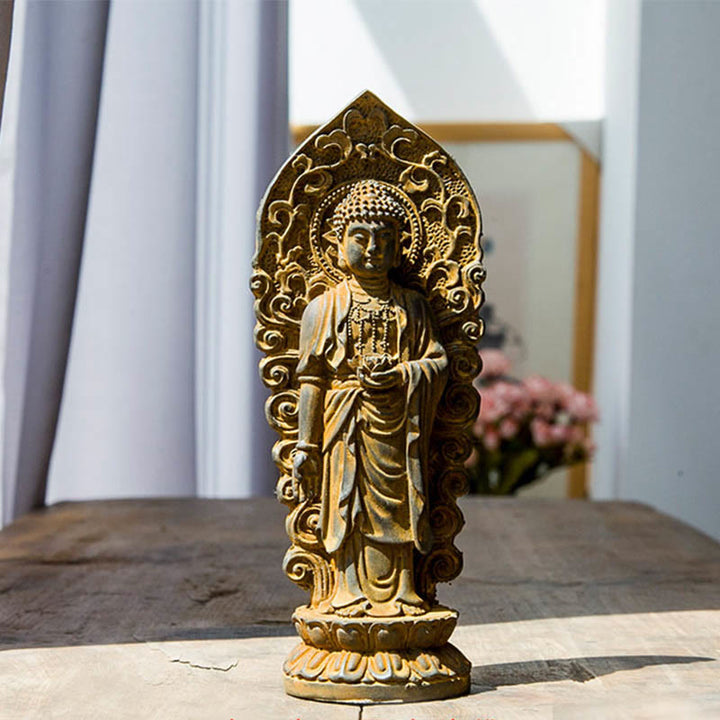 Buddha Amitabha Guanyin Eisen Rost Statue