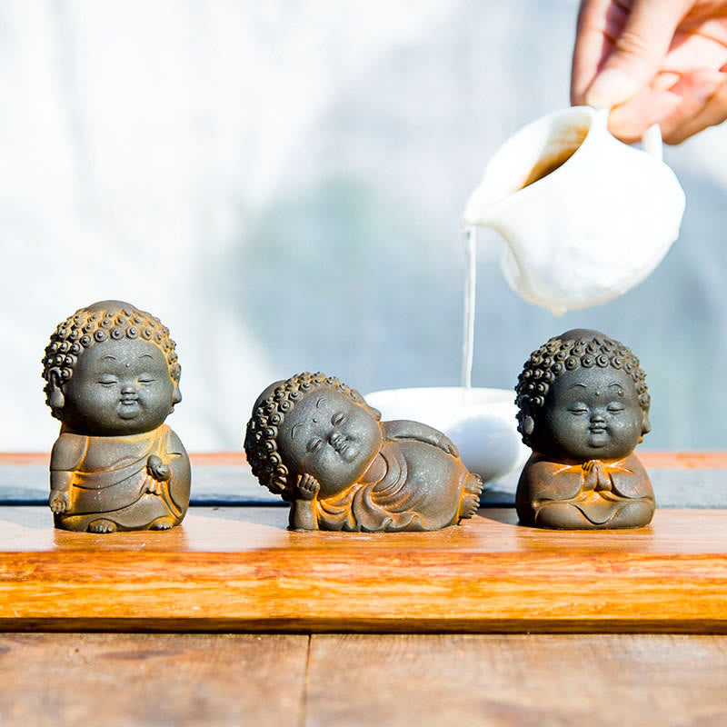 Buddha Figur Klein Eisen Rost Harz Feng Shui